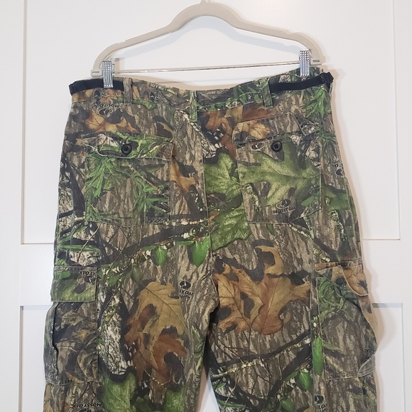 Fieldstaff Mossy Oak Obsession Camo Hunting Pants Adjustable Side Tabs Sz 40X31 - Picture 11 of 16